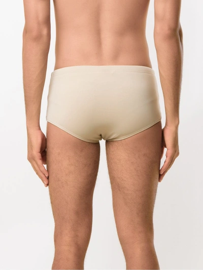 Shop Amir Slama Plain Swim Trunks In Neutrals