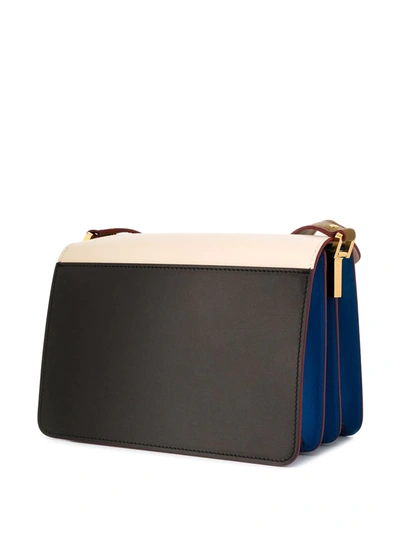 Shop Marni Trunk Tricolour Shoulder Bag In Black