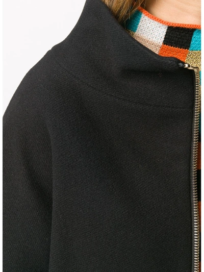 Shop Herno Layered Padded Detail Coat In Black