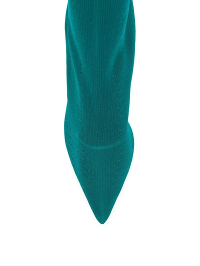 Shop Yeezy Transparent Heel Sock Boots In Blue