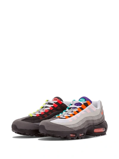 Nike Air Max 95 Og Grosgrain-trimmed Faux Suede And Mesh Sneakers In Grey