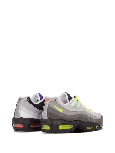 Nike Air Max 95 Og Grosgrain-trimmed Faux Suede And Mesh Sneakers In Grey