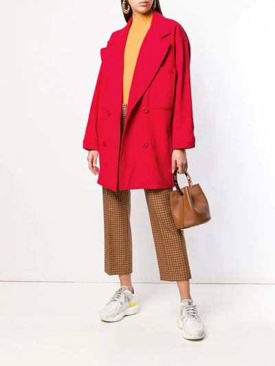 Pre-owned Fendi 1980s Double Breasted Coat In Red