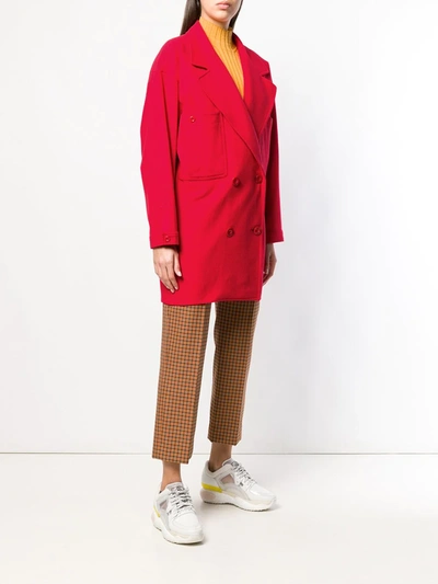 Pre-owned Fendi 1980s Double Breasted Coat In Red