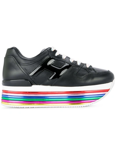 Hogan Rainbow Flatform Sole Sneakers In Multicolour
