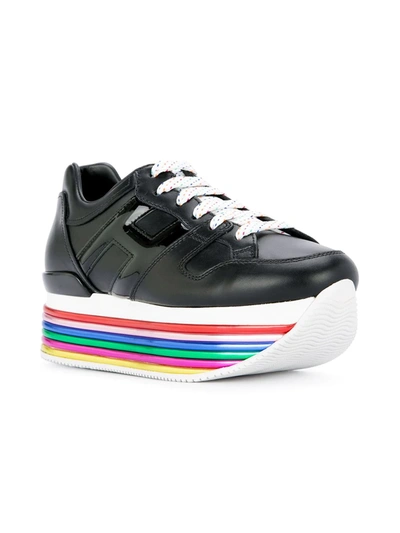 Hogan Rainbow Flatform Sole Sneakers In Multicolour