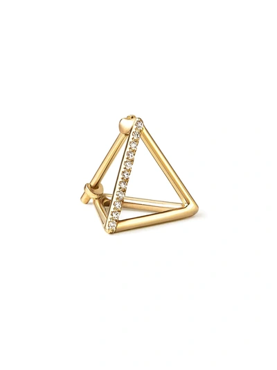 Shop Shihara Diamond Triangle Earring 10 (01) In Metallic