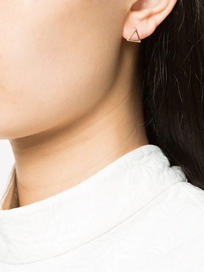 Shop Shihara Diamond Triangle Earring 10 (01) In Metallic