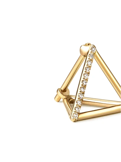 Shop Shihara Diamond Triangle Earring 10 (01) In Metallic