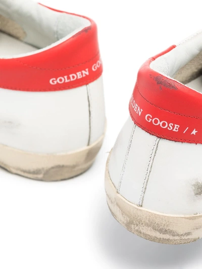Shop Golden Goose Super-star Low-top Leather Sneakers In White