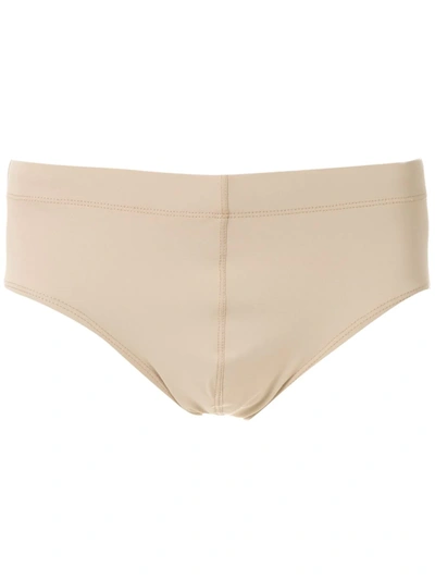 Shop Amir Slama Swimming Trunks In Neutrals