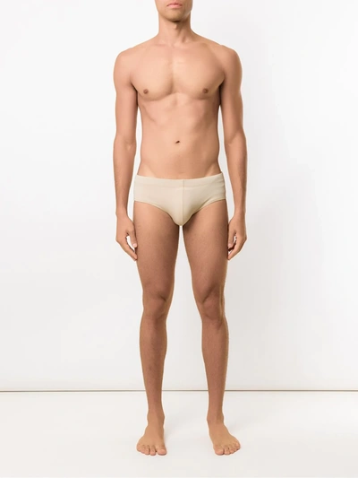 Shop Amir Slama Swimming Trunks In Neutrals