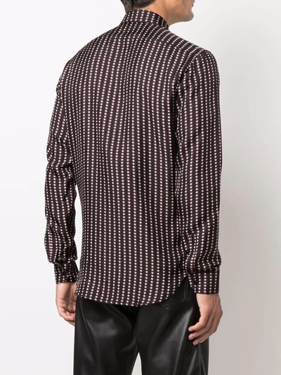 Shop Amiri Heart-print Silk Shirt In Black