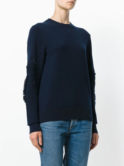 Shop Barrie Romantic Timeless Cashmere Round Neck Pullover In Blue