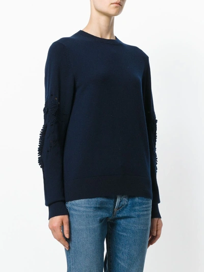 Barrie Romantic Timeless Cashmere Round Neck Pullover In Blue