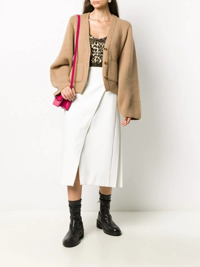 Khaite Scarlett Heavy Cashmere Knit Cardigan In Brown