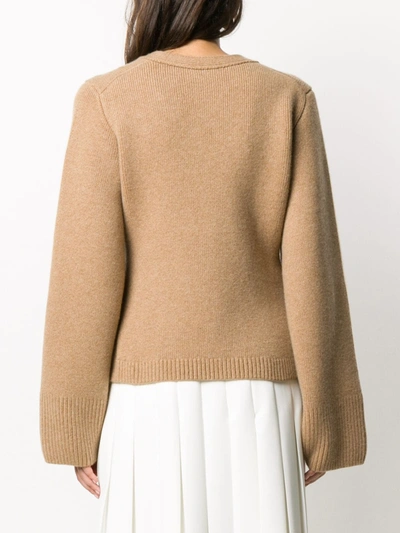Khaite Scarlett Heavy Cashmere Knit Cardigan In Brown