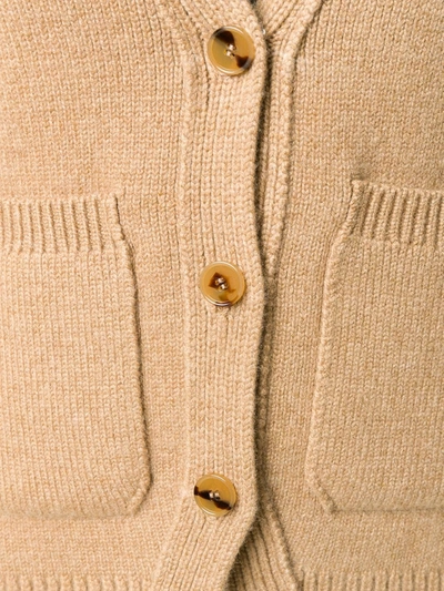Khaite Scarlett Heavy Cashmere Knit Cardigan In Brown