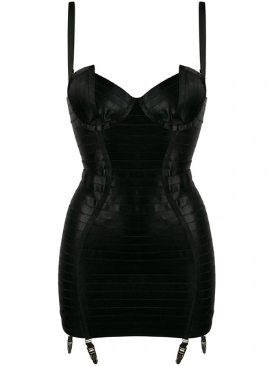Shop Bordelle Angela Corset Slip Dress In Black