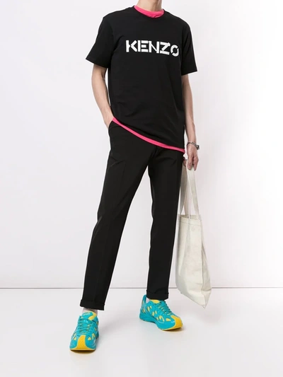 Shop Kenzo Logo Print T-shirt In Black