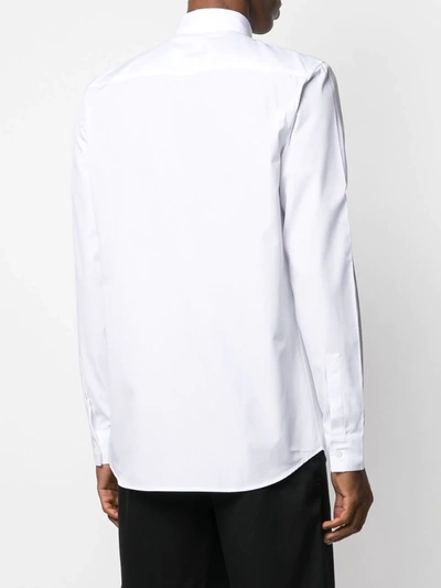 Shop Givenchy Front Embroidered Logo Shirt In White