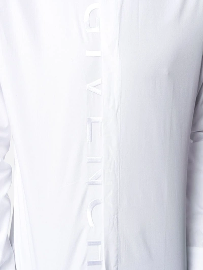 Shop Givenchy Front Embroidered Logo Shirt In White