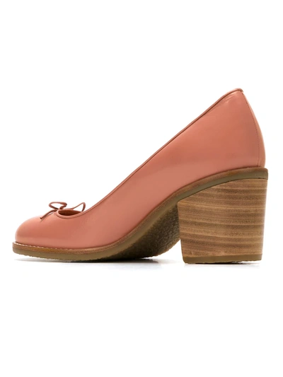 Sarah Chofakian Leather Pumps In Neutrals