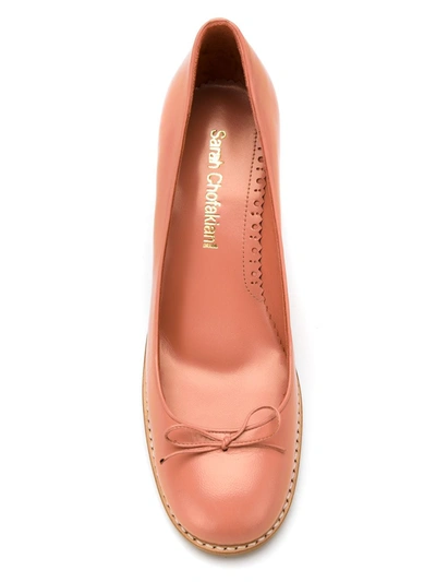 Sarah Chofakian Leather Pumps In Neutrals