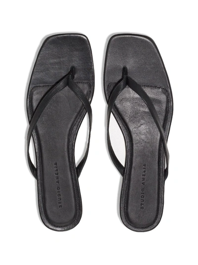 Shop Studio Amelia Flat Flip-flop Sandals In Black