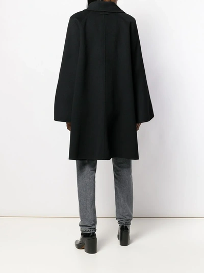 Pre-owned Jean Paul Gaultier 1990's Asymmetric Collar A-line Coat In Black
