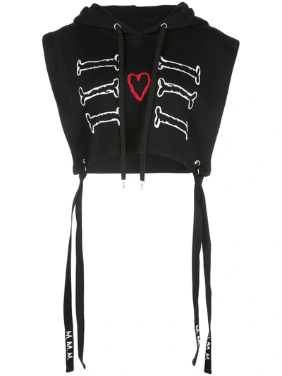 Haculla My Heart Cropped Hoodie In Black