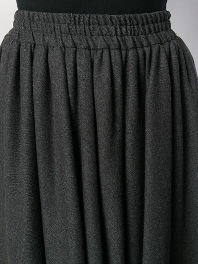 Pre-owned Valentino 1980's Godet Midi Skirt In Grey