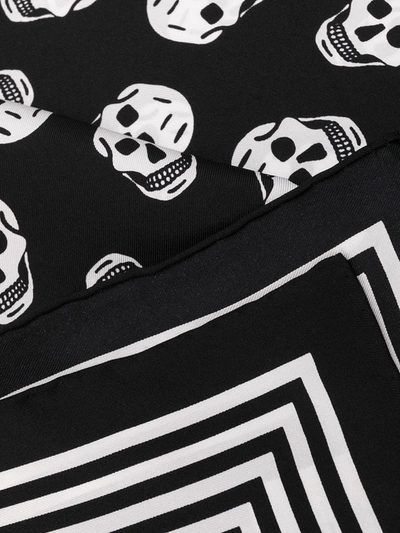 Shop Alexander Mcqueen Skull Print Silk Scarf In Black