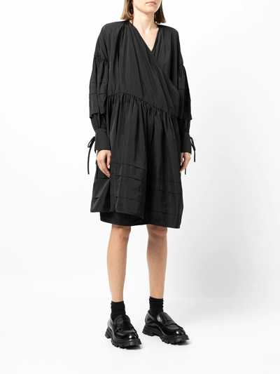 Cecilie Bahnsen Wide Wrap Dress In Schwarz