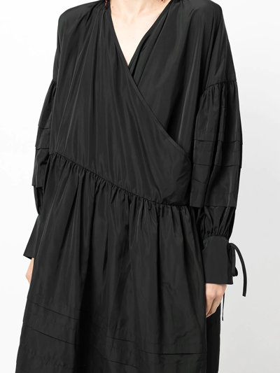 Cecilie Bahnsen Wide Wrap Dress In Schwarz