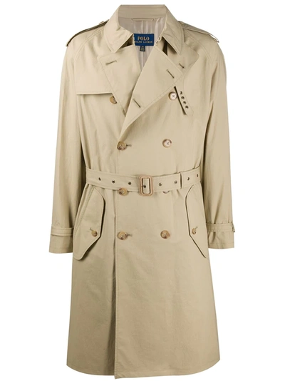 Polo Ralph Lauren Double Breasted Trench Coat In Neutrals | ModeSens