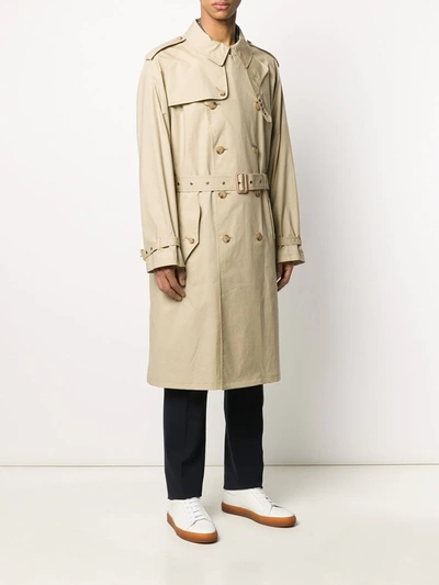 Shop Polo Ralph Lauren Double Breasted Trench Coat In Neutrals