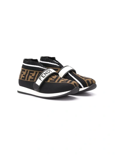 Shop Fendi Ff Slip-on Sneakers In Black