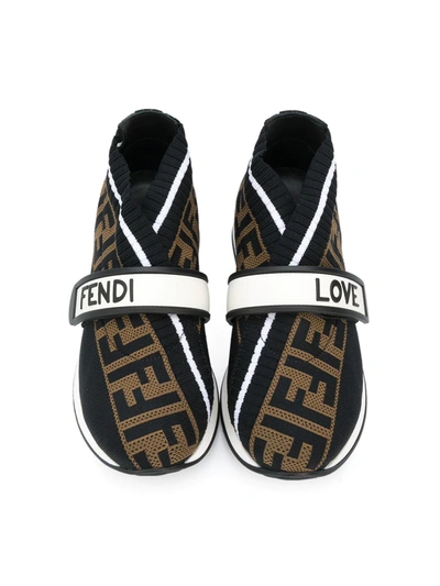 Shop Fendi Ff Slip-on Sneakers In Black