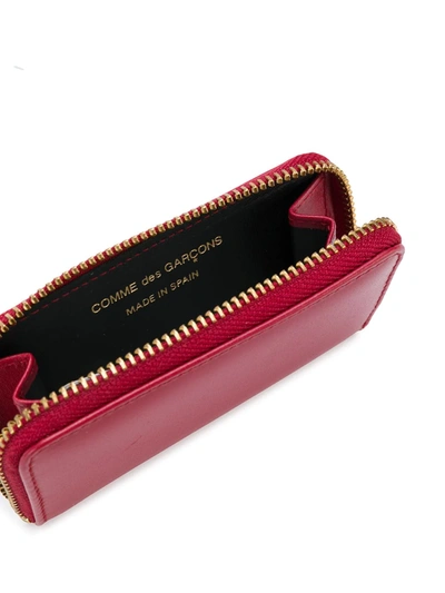 Shop Comme Des Garçons Play Zipped Coin Pouch In Red