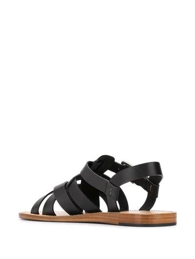 Shop Dolce & Gabbana Strappy Flat Sandals In Black