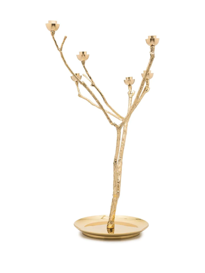 Shop Pols Potten Twiggy Textured Candle Holder In Gold