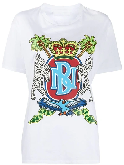 Shop Neil Barrett Emblem Print T-shirt In White