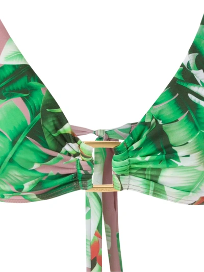 Shop Amir Slama Floral Print Bikini Set In Green