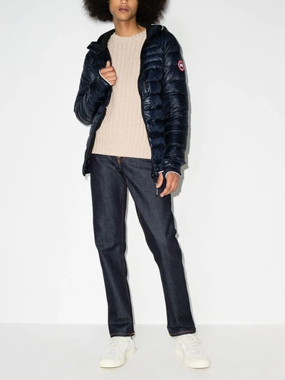 Canada Goose Men S Hybridge Lite Tech Down Hoody Jacket Navy In Blue