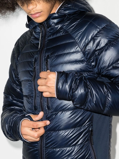 Canada Goose Men S Hybridge Lite Tech Down Hoody Jacket Navy In Blue