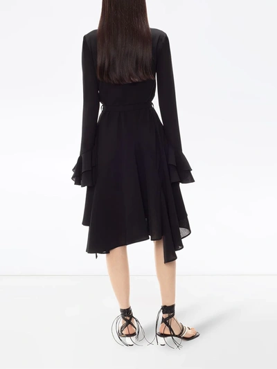 Shop Jw Anderson Godet Ruffled Hem Dress In Black