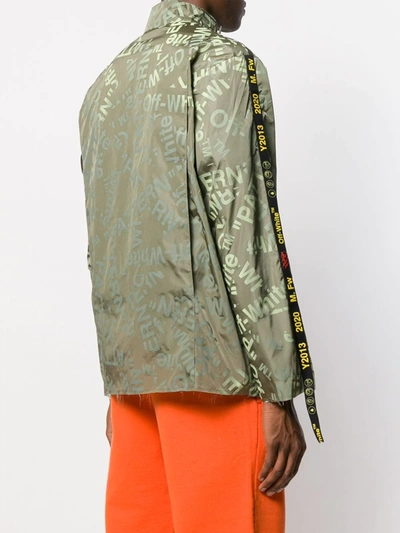 Shop Off-white All-over Logo Print Jacket In Green