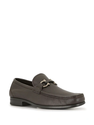 Shop Ferragamo Gancini-detail Moccasins In Brown