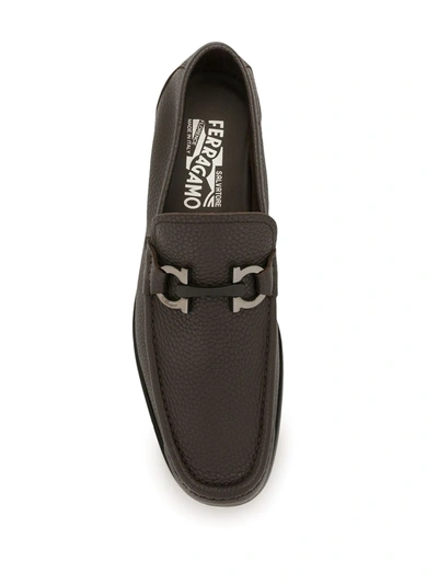 Ferragamo Rolo Gancini Loafers In Brown